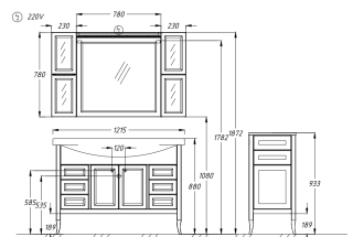 Тумба под раковину Opadiris Мираж 00-00000058 светлый орех